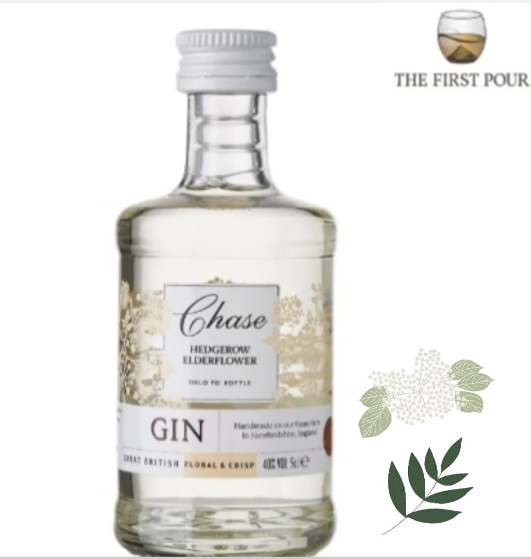 Chase Gin Minis Bundle of 3 x 5CL 40% (Pink Grapefruit & Pomelo,  Hedgerow Elderflower, Rhubarb & Bramley Apple)