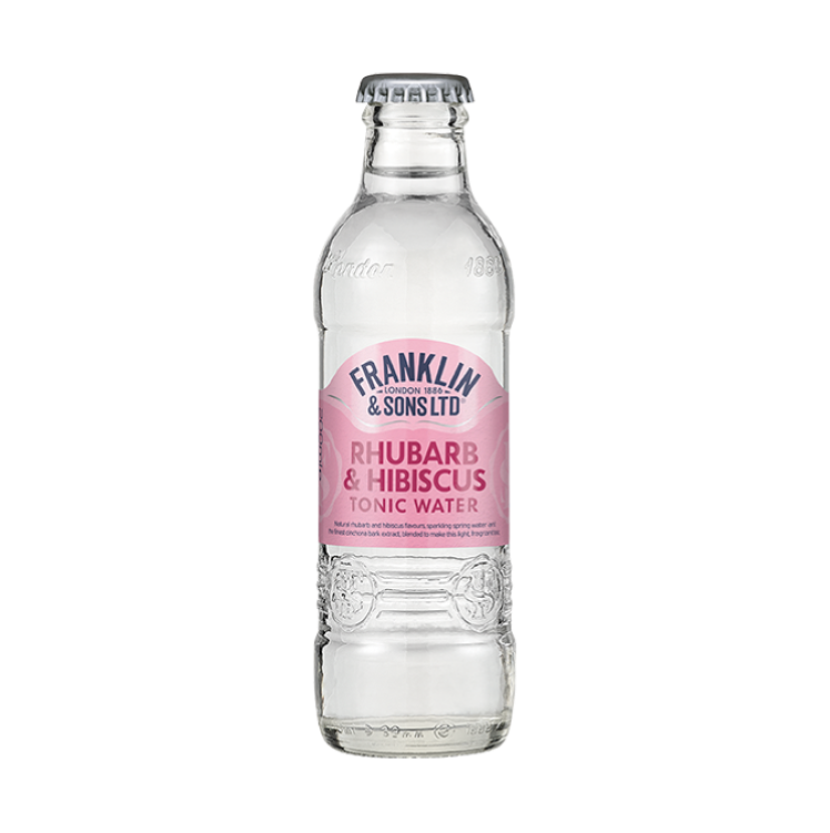 Franklin & Sons Rhubarb Tonic Water with Hibiscus (24 x 200ml bottles)