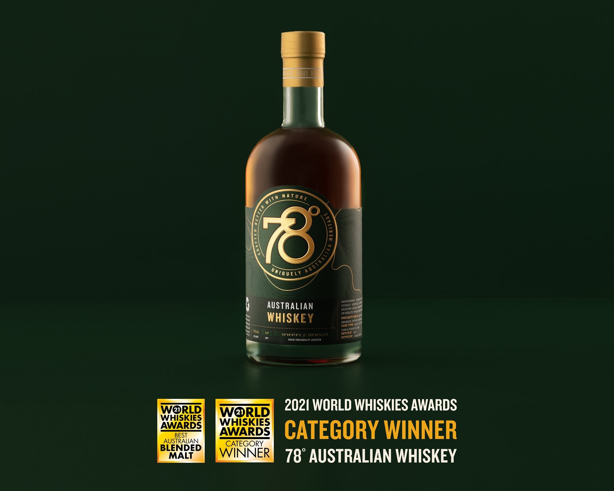 Adelaide Hills Distillery 78 Degrees Australian Whiskey - Category Winner