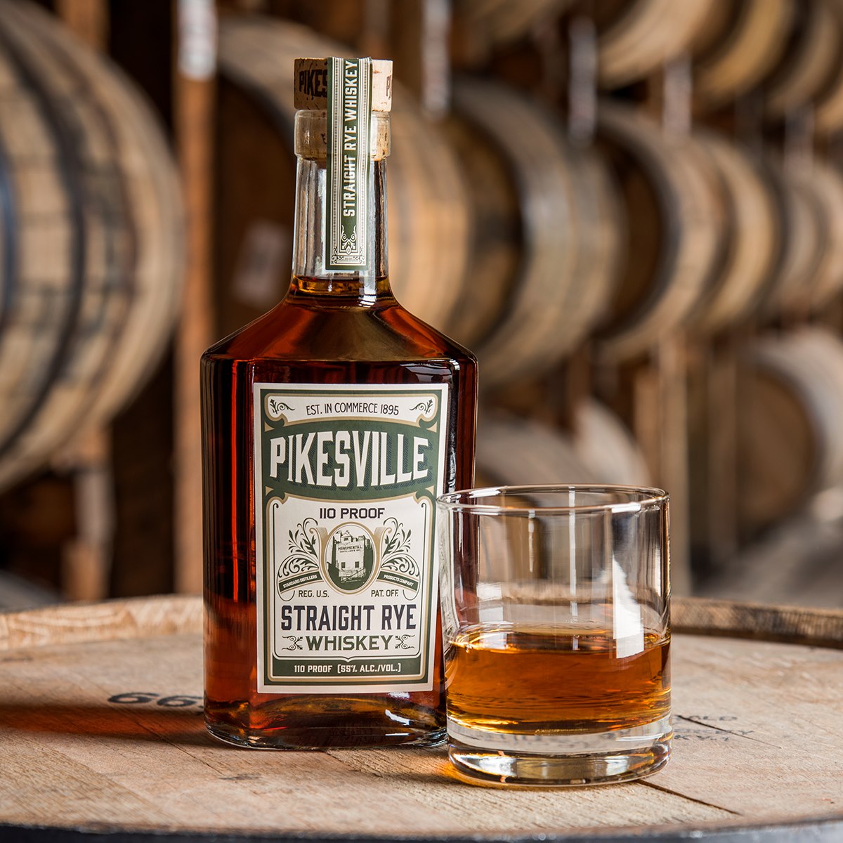 Pikesville Straight Rye Whiskey - with Light